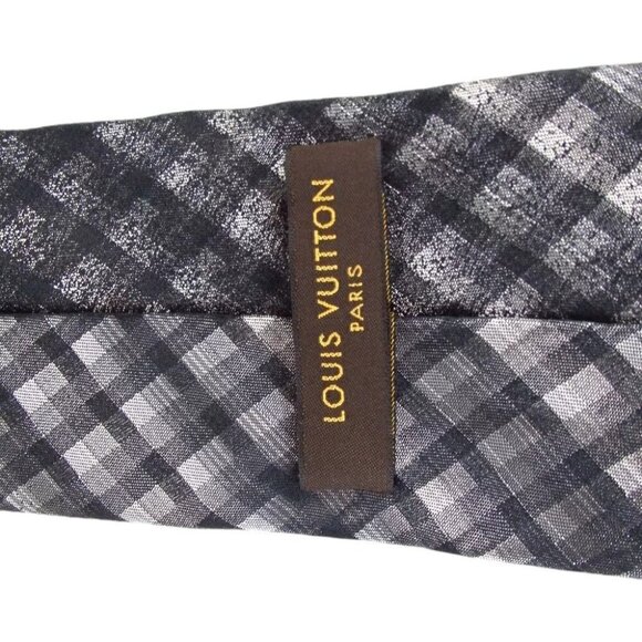 988136AP (S6) Louis Vuitton Tie Black Silk - Picture 13 of 14
